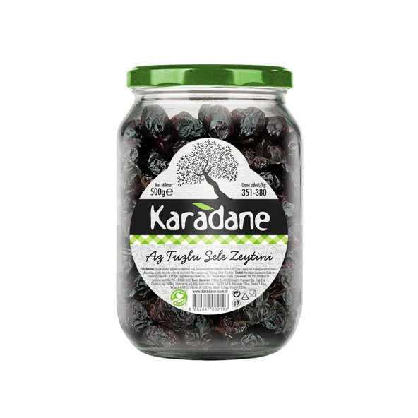 Karadane Doğal Az Tuzlu Sele Zeytini 351-380 Kalibre 500 g e ürün görseli 1