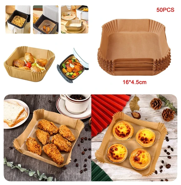 Büyük Boy Air Fryer Fritöz Pişirme Kağıdı 50 Adet ürün görseli 1