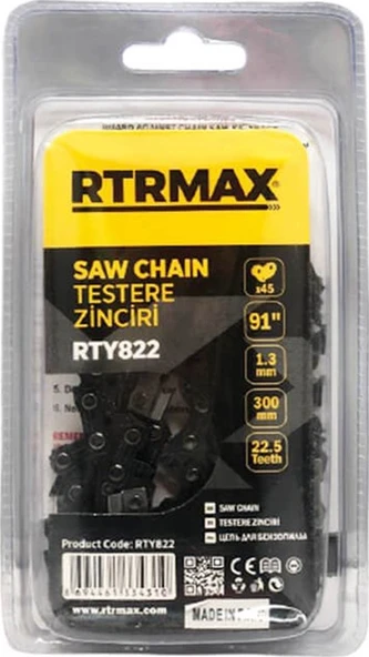 Rtrmax Rty822 Ağaç Kesim Motoru Zinciri 300 Mm 22.5 Diş ürün görseli 1