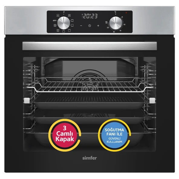 Simfer 8210  Airfry Plus 10 Fonksiyon Dijital Saat Inox ürün görseli 1