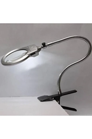 Bosile Işıklı Büyüteç Tamirci Büyüteci Çalışma Lambası Lup Mercek 130mm ürün görseli 1