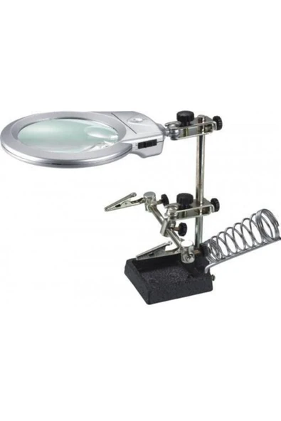 Nikula Mg16129-b Masaüstü Işıklı Büyüteç Yardımcı El Lehimleme Standı 130mm ürün görseli 1