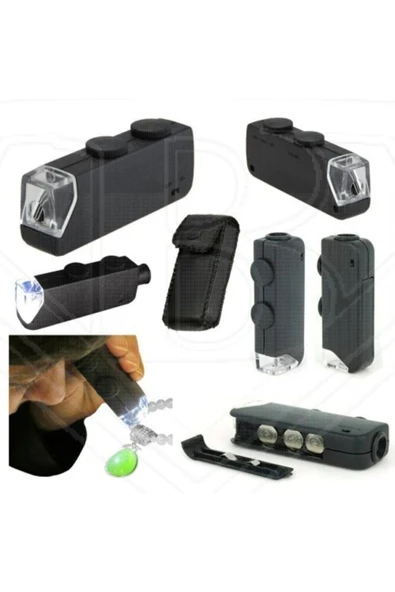 Bosile Mini 60x 100x Zoom Lens Odak Takı Led Cep Mikroskop Büyüteç ürün görseli 1