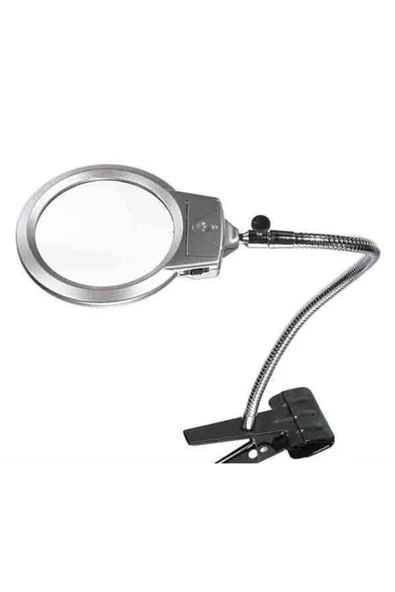 Bosile Mandallı Ayarlanabilir Başlıklı Led Işıklı Büyüteç 130 Mm ürün görseli 1