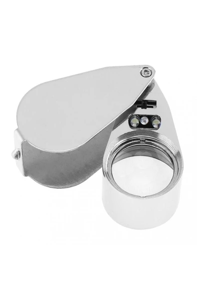 Bosile Mini Led Işıklı Büyüteç Full Çelik Büyüteç Lup Mercek Kuyumcu Büyüteci ürün görseli 1