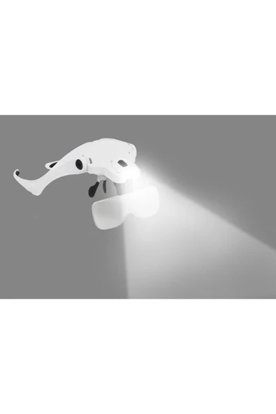 Bosile 5 Lensli 2 Led Işıklı Ayarlanblr Gözlük Tipi Büyüteç-1.0x-3.5x Zoom-microblading Işıklı Loop Gözlük ürün görseli 1