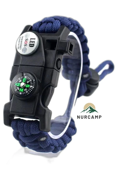 Nurcamp Paracord Kamp Bileklik Hayatta Kalma Bilekliği ürün görseli 1