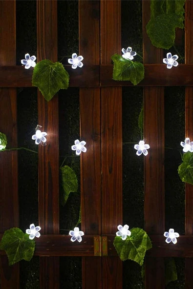 BİST Solar Çiçek Desen Beyaz 30 Led’li Işık Bahçe Aydınlatma Dekorasyon Güneş Enerjili ürün görseli 1
