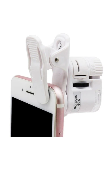 Microcase 60x Mini Cep Telefonu Için Mandallı Mikroskop Uv Ledli Büyüteç - Model : Al2431 ürün görseli 1