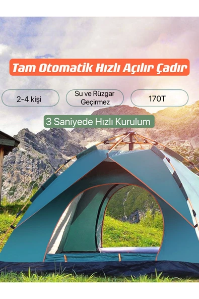SHUFA 2-4 Kişilik Otomatik Çift Katman Çift Kapılı Kamp Outdoor Plaj Piknik Çadırı 200*150*125CM ürün görseli 1