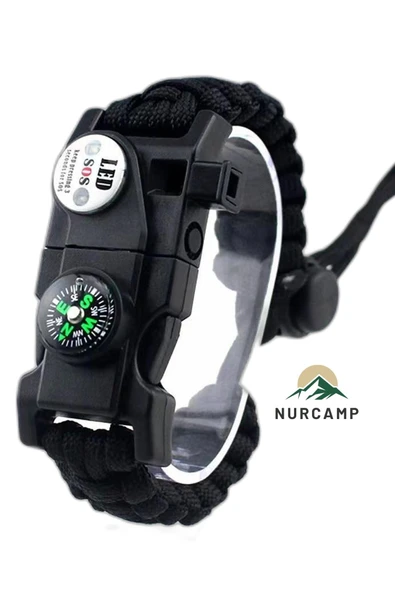 Nurcamp Paracord Kamp Bileklik Hayatta Kalma Bilekliği ürün görseli 1