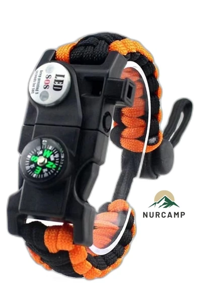 Nurcamp Paracord Kamp Bileklik Hayatta Kalma Bilekliği ürün görseli 1