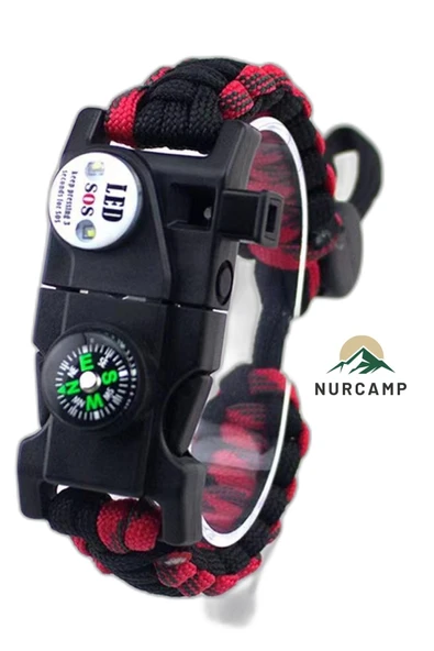 Nurcamp Paracord Kamp Bileklik Hayatta Kalma Bilekliği ürün görseli 1