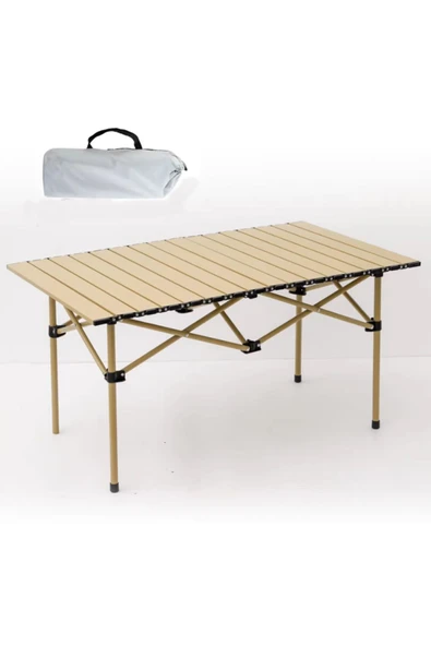 Reidan Büyük Boy Gold Katlanır Kamp Masası Piknik Seti Çanta Tipi Balkon Bahçe Mutfak Masası ürün görseli 1