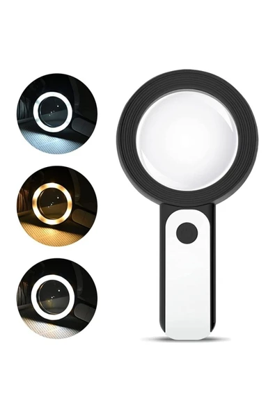 Bosile 30x -12ışıklı Büyüteç Taşınabilir Çıft Katmanlı Optik Cam Okuma Büyüteç ürün görseli 1