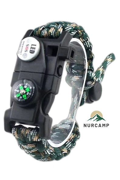 Nurcamp Paracord Kamp Bileklik Hayatta Kalma Bilekliği ürün görseli 1