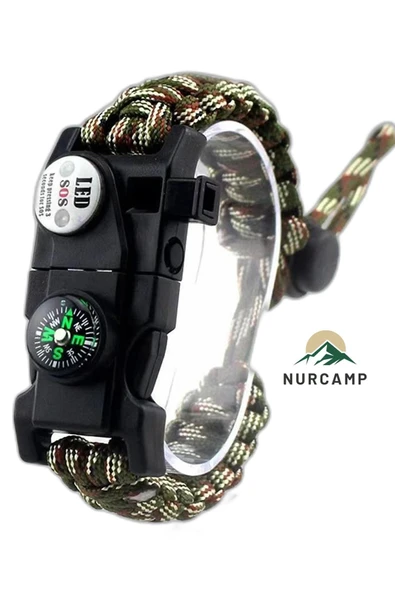 Nurcamp Paracord Kamp Bileklik Hayatta Kalma Bilekliği ürün görseli 1