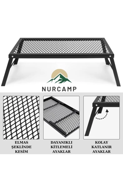 Nurcamp Ateş Üstü Katlanabilir Izgara Mangal Büyük Boy ürün görseli 1