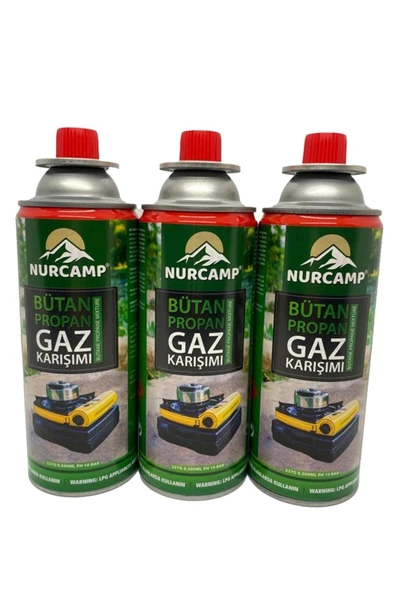 Nurcamp Bütan Propan Gaz Kartuşu 227gr Kts227-3'lü ürün görseli 1