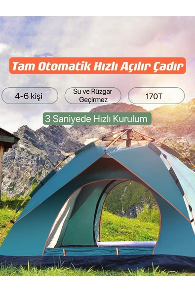 SHUFA 4-kişilik Otomatik Çift Katman Çift Kapılı Kamp Outdoor Plaj Piknik Çadırı 240x210x135 Cm ürün görseli 1