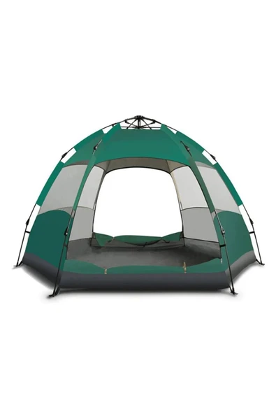 Nurcamp 6 Kişilik Altıgen Çift Kapılı Tam Otomatik Kamp Çadırı 240x200x135 Cm ürün görseli 1