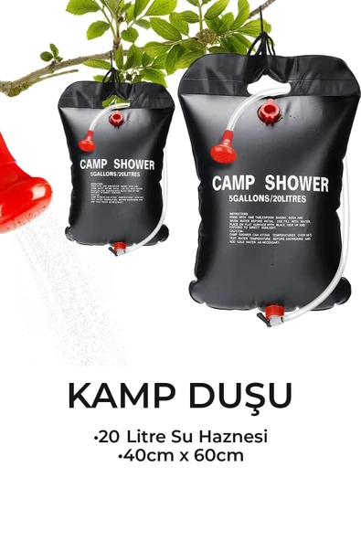 Nurcamp Güneş Enerjili Portatif Katlanır Su Deposu 20 Litre Kamp Duşu ürün görseli 1