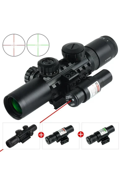 Bosile Nikula 3-9X26 EG  Dürbünü Çift Işıklı Raylı + Mini Lazer Jg5 ürün görseli 1