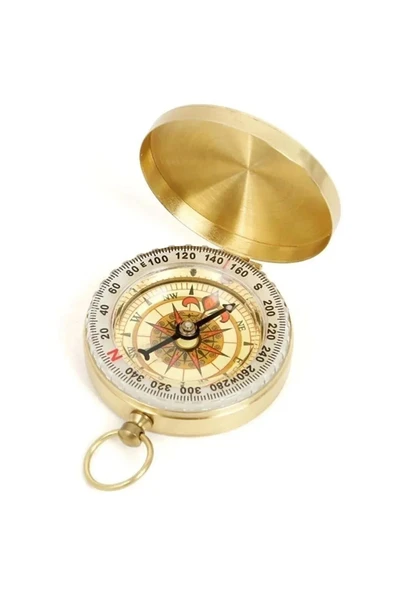 light honey Yuvarlak Sarı Metal Kasa Su Geçirmez Fosforlu Dayanıklı Pusula (5cmx1.6cm) Kamp İzcilik Malzemesi ürün görseli 1