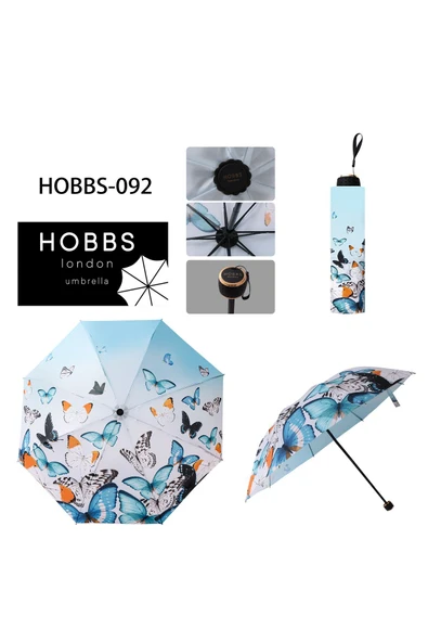 ESU ACCESSORY HOBBS LONDON MAVİ KELEBEK MODEL 8 TEL YARASA ŞEMSİYE ürün görseli 1