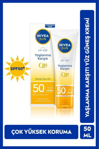 Sun Yaşlanma Karşıtı Yüz Kremi 50ml, Spf50, Yüksek Güneş Koruyucu, Kırışıklık Görünümü Engelleyici ürün görseli 1