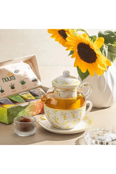 Noura Natural Tek Kişilik Demlik Ve Kupa Takımı ürün görseli 1