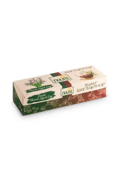 Noura Natural Demlik Poşet Naneli Siyah Çay 22 Adet ürün görseli 1