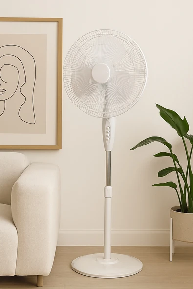 Girist Gr30 Merkür 3 Kademeli Ayaklı Vantilatör 40 cm Beyaz ürün görseli 1