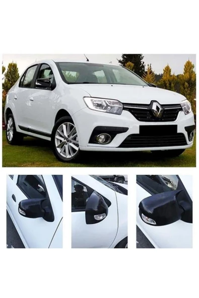Renault Symbol 3 Sedan 2013-2020 Batman Parlak Siyah Ayna kapağı ürün görseli 1
