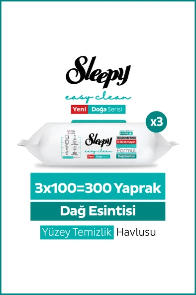 Sleepy Mountain Yüzey Temizlik Havlusu Mendili Dağ Esintisi 3x100 (300 Yaprak) ürün görseli 1