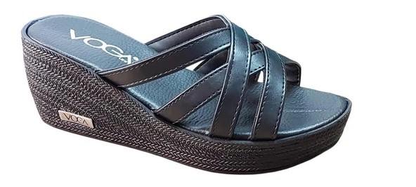 VOGA 2027 SİYAH CİLT DOLGU TABAN COMFORT CASUAL GÜNLÜK TERLİK ürün görseli 1