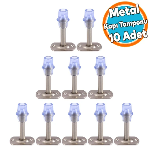 Kapı Stoperi Tamponu Metal Kapı Durdurucu Tutucu Kapı Altı Üstü Kolu Stopu Silikonlu Krom Renk 8 cm ürün görseli 1