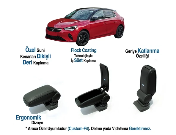 CORSA F ARACA ÖZEL KOL DAYAMA VİDASIZ KOLÇAK 2022 2023 2024 ürün görseli 1