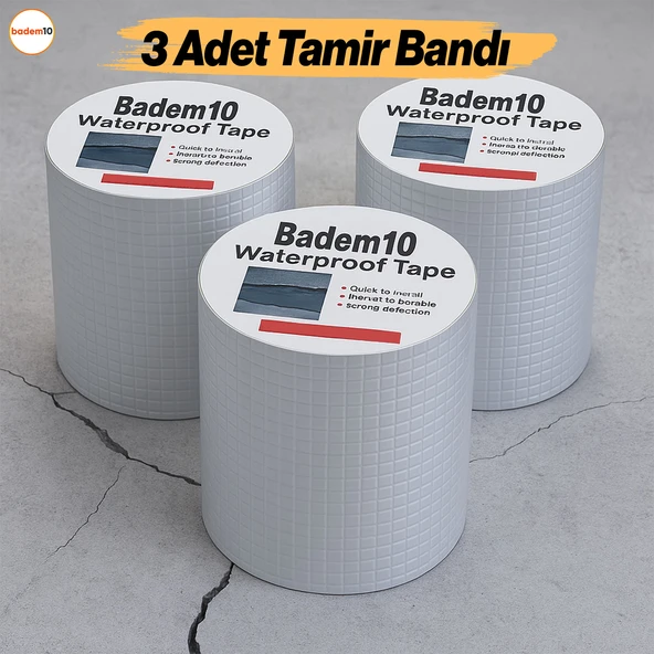 Çatı İzolasyon Bandı 3 ADET Tamir Bant 2 METRE Su Sızdırmazlık Geçirmezlik Yalıtım Çamur Çatlak Boru ürün görseli 1