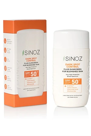 Sinoz SPF 50+ Lekeli Ciltlere Özel Sıvı Güneş Kremi – Leke Karşıtı, Hafif Yapı, Yüksek Koruma, 50 ml ürün görseli 1