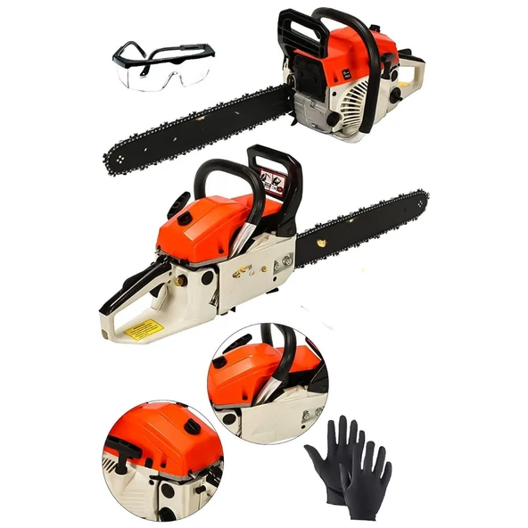 Spech Power Turbo Çift Egzozlu 2.1 hp 52 cc Benzinli Odun Dal Kesme Bıçkı Motoru ürün görseli 1