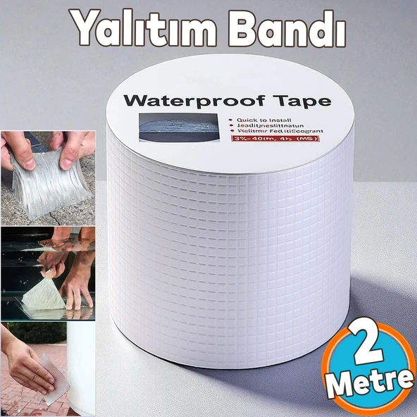 2 METRE Çatı İzolasyon Bandı Su Sızdırmazlık Geçirmezlik Yalıtım Çamur Tamir Çatlak Boru Bant 96 mm ürün görseli 1
