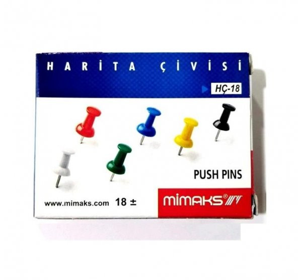 Harita Çivisi Pano İğnesi Mimaks Renkli Harita Çivisi 1 Paket ürün görseli 1