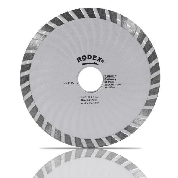 Rodex Turbo Kanallı Elmas Testere Bıçağı 115 mm ürün görseli 1