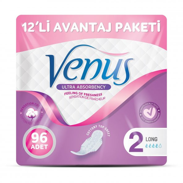 VENÜS HİJYENİK PED UZUN 96 ADET (12 PAKET) ürün görseli 1