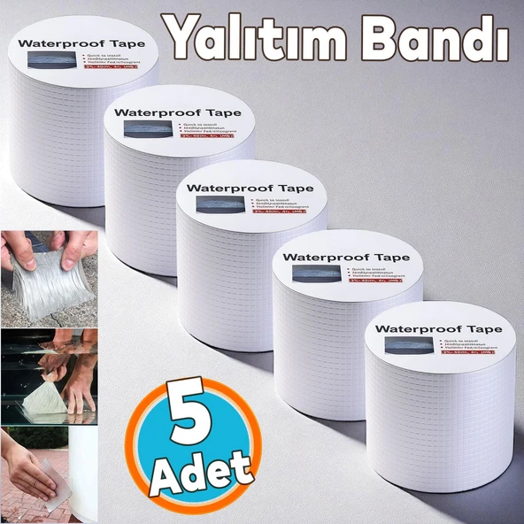 2 METRE Çatı İzolasyon Bandı Su Sızdırmazlık Geçirmezlik Yalıtım Çamur Tamir Çatlak Boru Bant 5 ADET ürün görseli 1