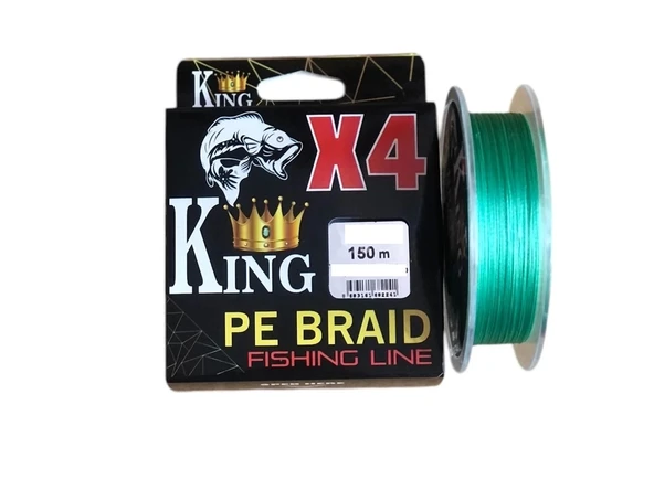 King X4 PE Braid 0,13mm 150mt 4 kat Yeşil İp Misina ürün görseli 1