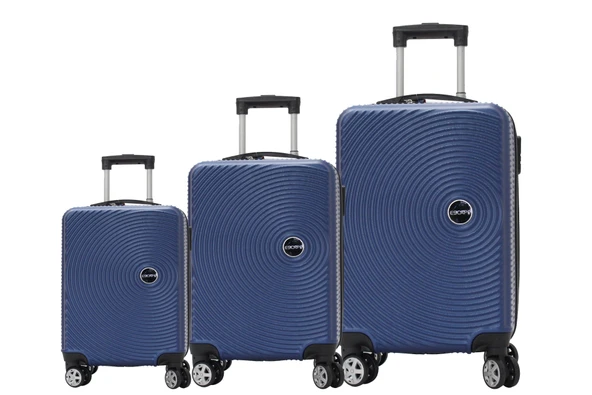 Escape vlz 072-Set Abs 8 Tekerlekli Büyük, Orta, Kabin Boy Valiz, Bavul Seti, Lacivert ürün görseli 1