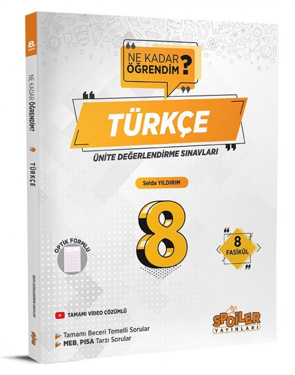 Spoiler 8. Sınıf Türkçe Ne Kadar Öğrendim Üds 2023 ürün görseli 1