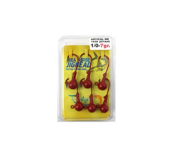 Sea Horse Jighead 1/0 7 Gr 1938 Bln Kırmızı 6 Pcs ürün görseli 1